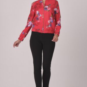 Floral printed bomber jacket
