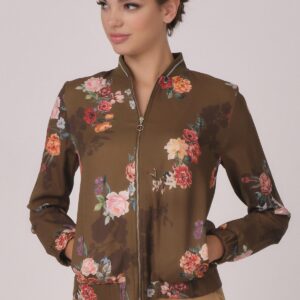 Floral printed bomber jacket