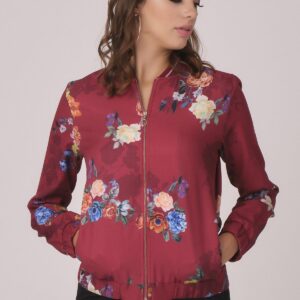 Floral printed bomber jacket