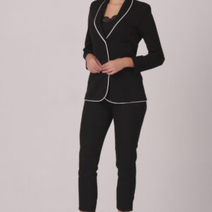 Jacket with contrasting piped