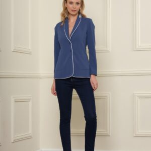 Jacket with contrasting piped