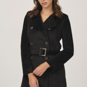 Long double breasted corduroy jacket